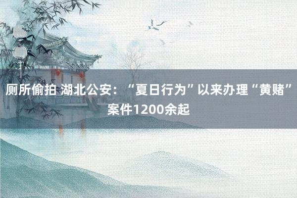 厕所偷拍 湖北公安:“夏日行为”以来办理“黄赌”案件1200余起