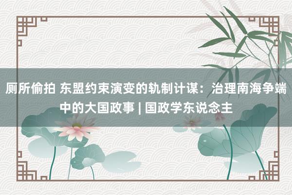 厕所偷拍 东盟约束演变的轨制计谋:治理南海争端中的大国政事 | 国政学东说念主