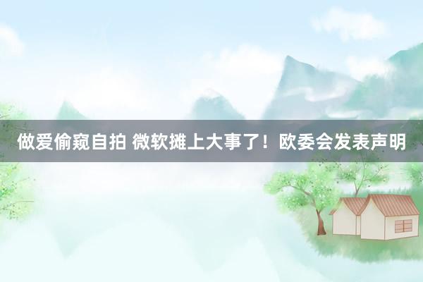 做爱偷窥自拍 微软摊上大事了!欧委会发表声明