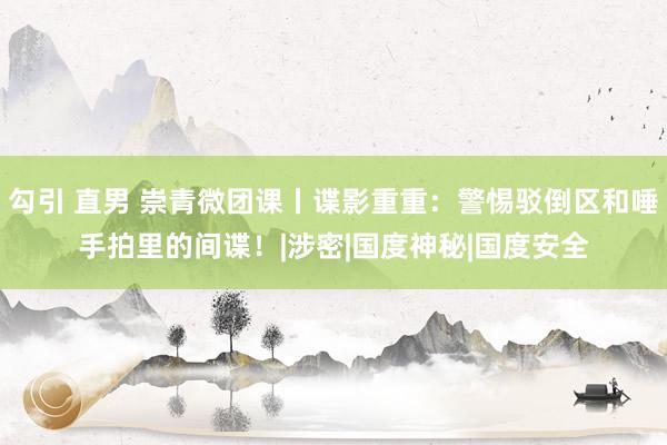 勾引 直男 崇青微团课丨谍影重重:警惕驳倒区和唾手拍里的间谍!|涉密|国度神秘|国度安全