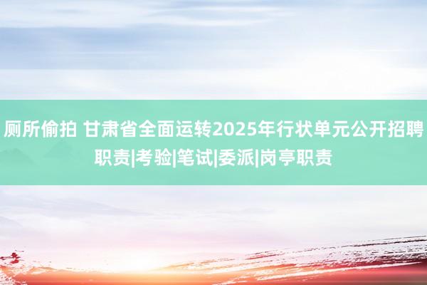 厕所偷拍 甘肃省全面运转2025年行状单元公开招聘职责|考验|笔试|委派|岗亭职责