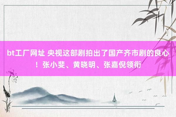 bt工厂网址 央视这部剧拍出了国产齐市剧的良心！张小斐、黄晓明、张嘉倪领衔