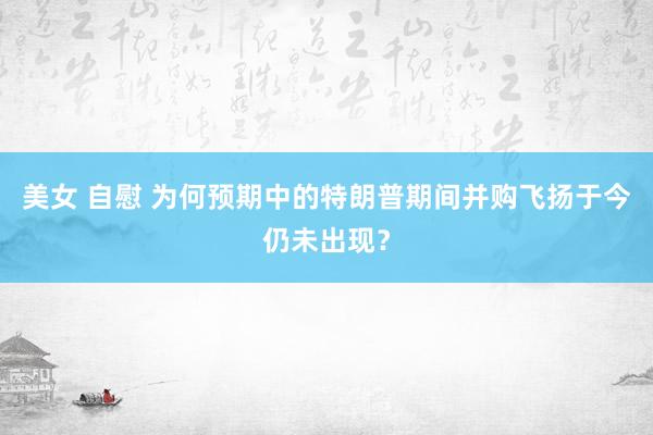 美女 自慰 为何预期中的特朗普期间并购飞扬于今仍未出现？