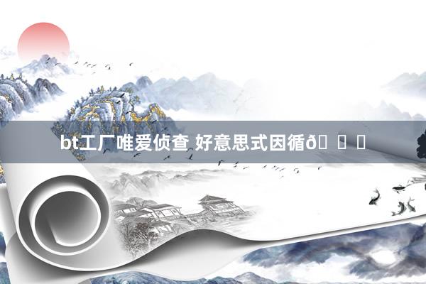 bt工厂唯爱侦查 好意思式因循🌊