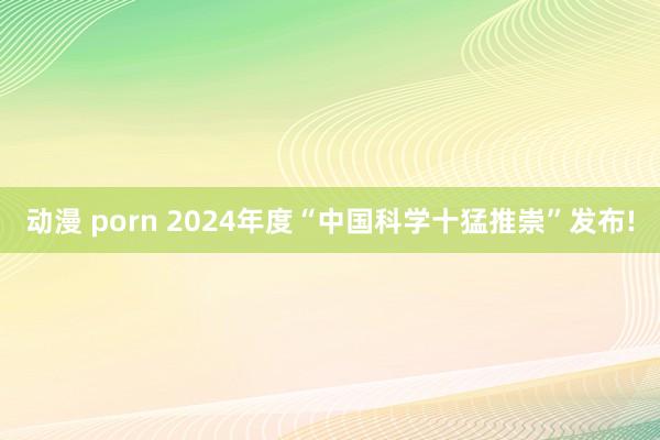 动漫 porn 2024年度“中国科学十猛推崇”发布!