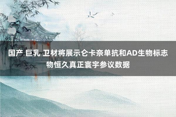 国产 巨乳 卫材将展示仑卡奈单抗和AD生物标志物恒久真正寰宇参议数据